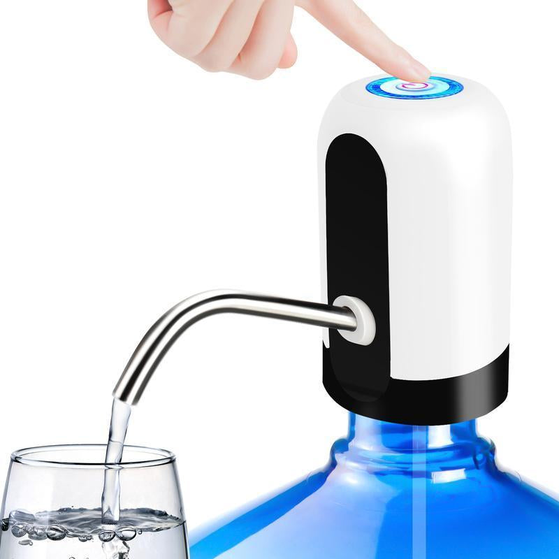 Water Dispenser for 5 Gallon Bottle - Rechargeable Water Pump for 5 Gal Jug, Bpa-Free, Food Grade Silicone Hose, Stainless Steel Spout - 30-40 Days Battery Life, Easy One Switch Operation for Kitchen Outdoor Camping Office