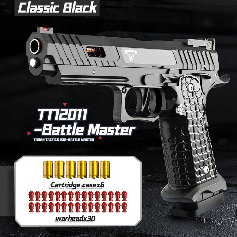 Battle Master 2011 Taran Tactical Rapid Fire Shell Ejecting Soft Air Gun for Kids, Black Technology Anti-Recoil Pistol for Children