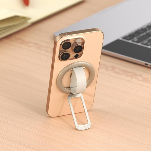 2026 New Release: Foldable Silicone Wristlet Design Phone Stand - Ultra-Compact, Travel-Ready, 360° Rotatable Desktop Holder