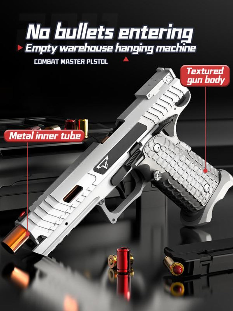 Battle Master 2011 Taran Tactical Rapid Fire Shell Ejecting Soft Air Gun for Kids, Black Technology Anti-Recoil Pistol for Children