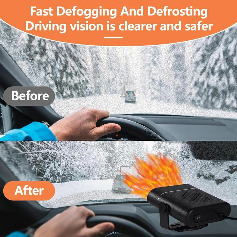 12V Car Heater & Defroster — Instant High-Power Heat, Fast Windshield Defogging, 360° Rotation, Plugs into Cigarette Lighter. Perfect Valentine’S Gift