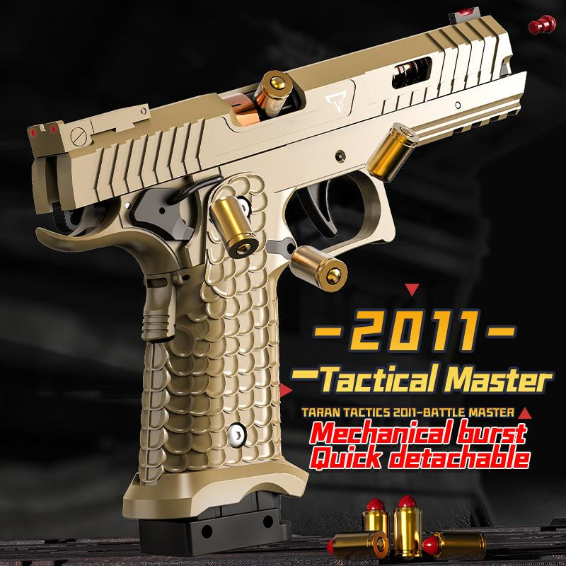 Battle Master 2011 Taran Tactical Rapid Fire Shell Ejecting Soft Air Gun for Kids, Black Technology Anti-Recoil Pistol for Children