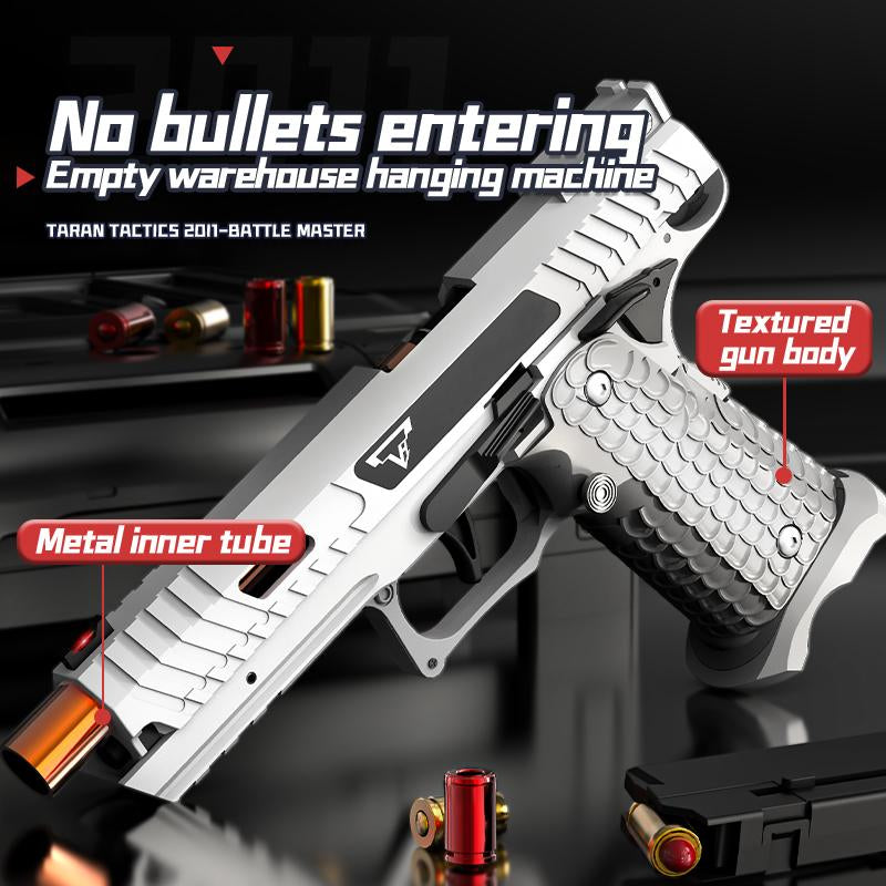 Battle Master 2011 Taran Tactical Rapid Fire Shell Ejecting Soft Air Gun for Kids, Black Technology Anti-Recoil Pistol for Children