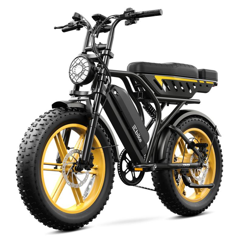 R9 Electric Bike 1500W Dual Battery | up to 130 Miles Range | 20"X4.0 Fat Tires | 7-Speed, LCD Display, Front Suspension | Adult Ebike